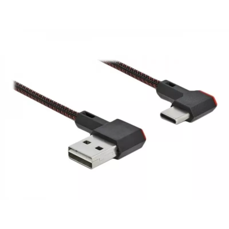 USB-Kabel DeLOCK EASY-USB 2.0 Typ-A Stecker auf Typ-C Stecker 0,5 m Schwarz