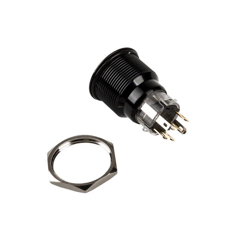 DimasTech vandalismusgeschützter Drucktaster 22 mm Schwarzline Dot RGB PD223