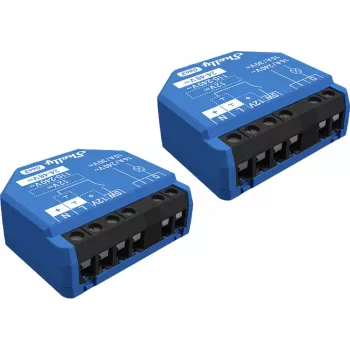 Intelligenter Schalter Shelly 1 Gen3, kabellos, 240 V AC, Kunststoffgehäuse, 42×16×37 mm, 2er-Pack