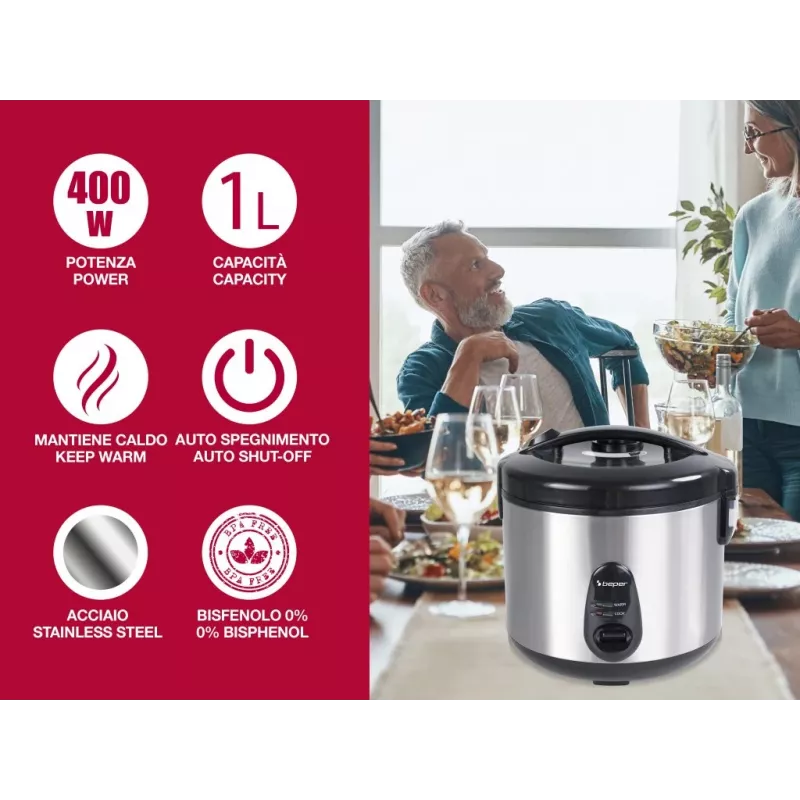 Beper P101VAP002 Reiskocher und Dampfgarer