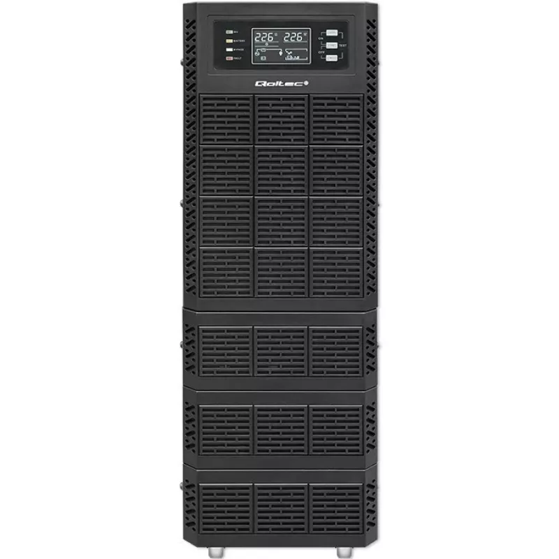 Qoltec 52284 USV unterbrechungsfreie Stromversorgung | 10kVA | 10000W | Leistungsfaktor 1,0 | LCD | EPO | USB | Online