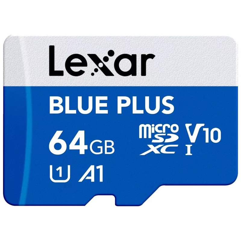 MicroSDXC-Speicherkarte Lexar BLUE PLUS 64 GB UHS‑I 100 MB/s U1 V10 (blau)