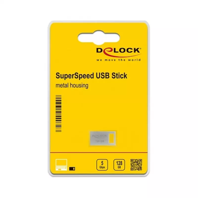 USB-Flash-Laufwerk DeLOCK 128GB USB Typ-A 3.2 Gen 1 Metallgehäuse