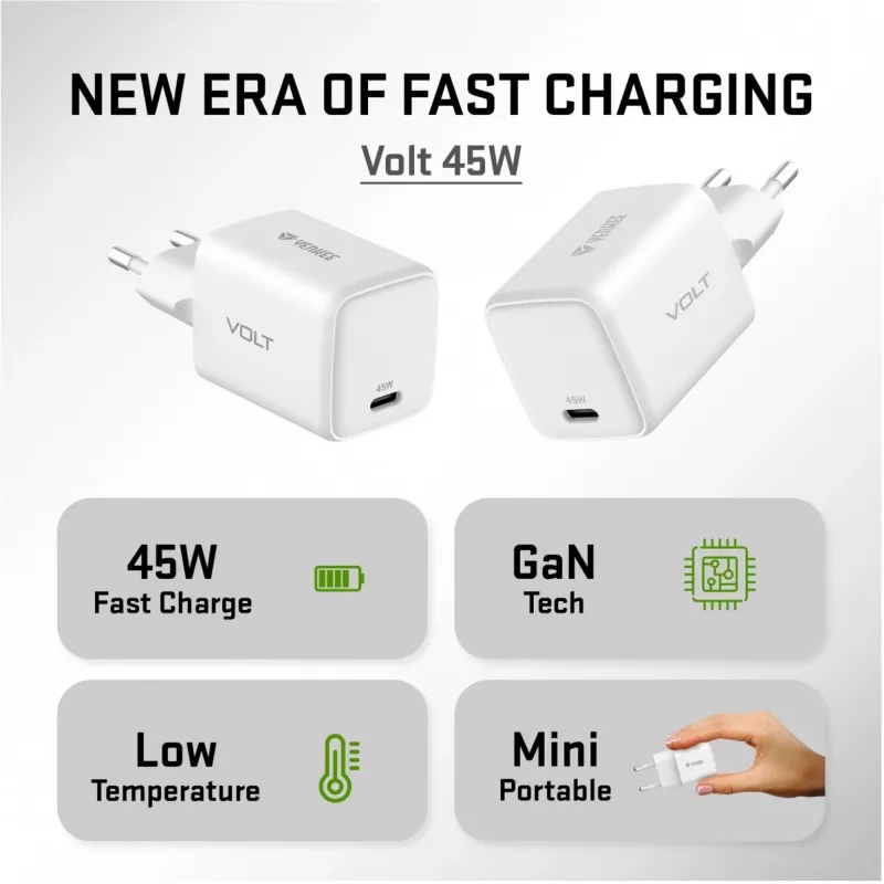 USB-C Ladegerät YENKEE G45 VOLT 45W Power Delivery 3.0, 3A Ausgang