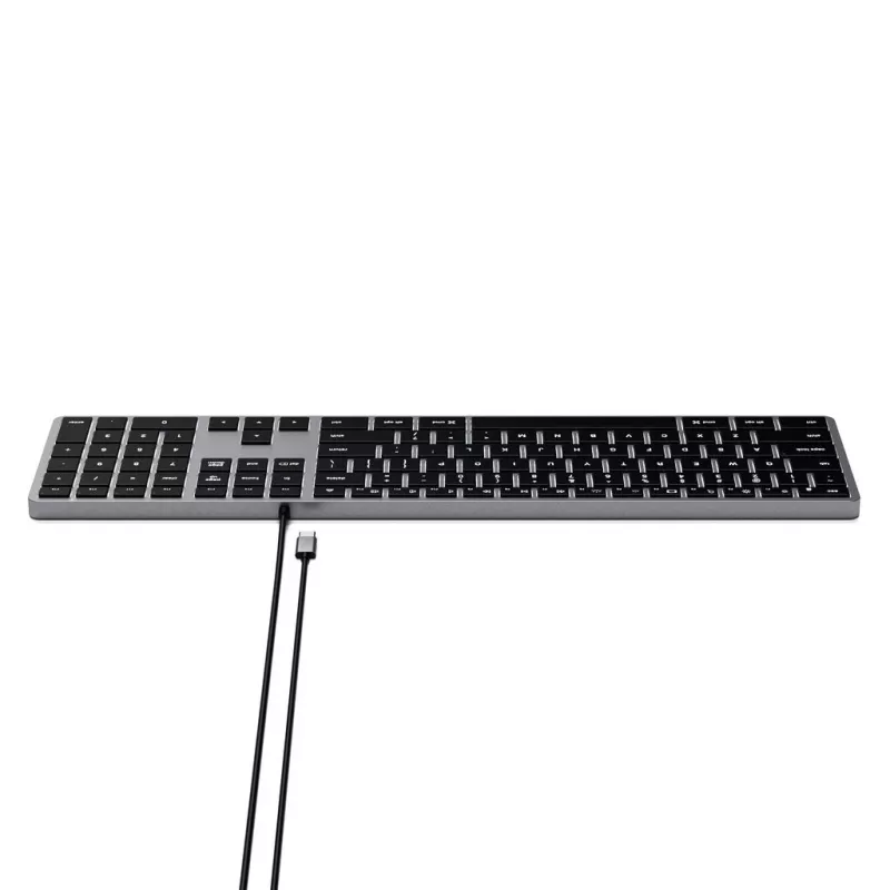Satechi schlank W3 Tastatur USB-C mit Ziffernblock (Space Grau)