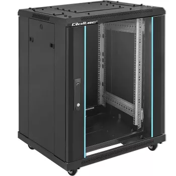 Netzwerkschrank QOLTEC 54518 19 Zoll 15U — Stahlgehäuse für 19-Zoll-Geräte