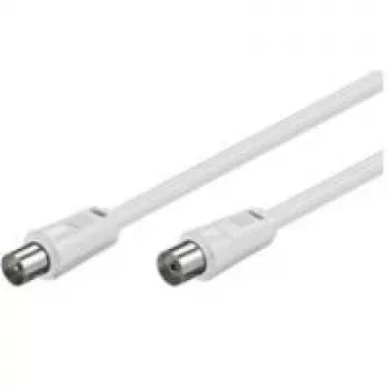Wentronic Goobay Antennen-Verbindungskabel, 100 % abgeschirmt, Weiß, 5 m - Koax-Stecker Koax-Buchse (50720)