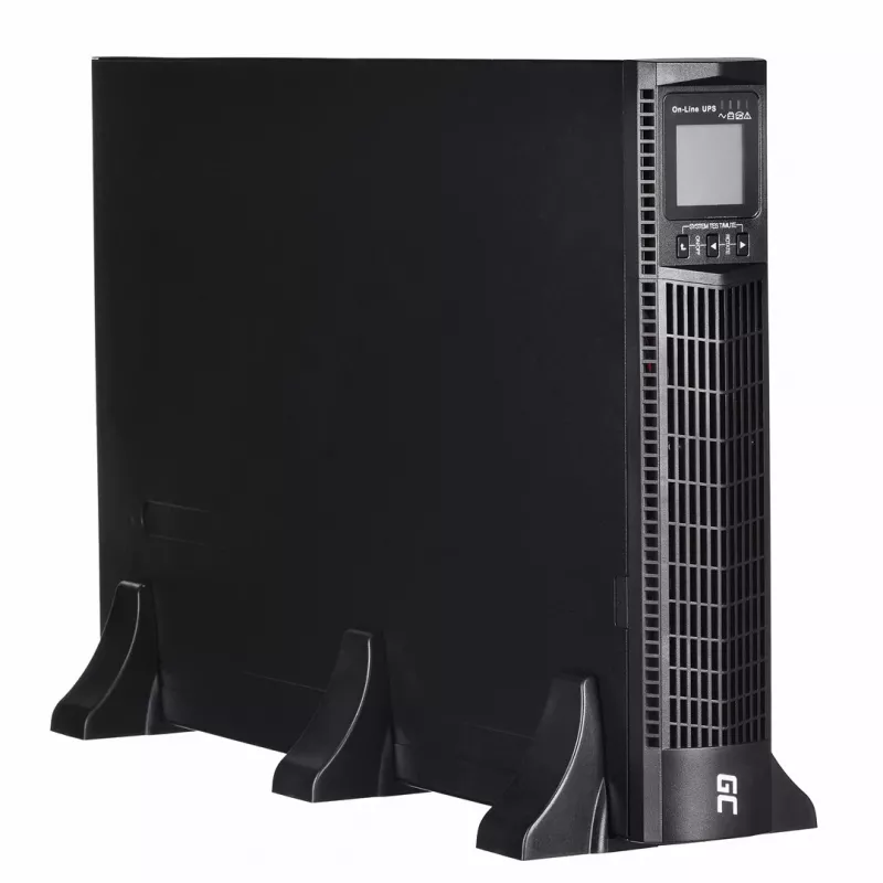 Unterbrechungsfreie Stromversorgung Grün Cell UPS15 — Online-Doppelwandler 3 kVA (2700 W), 6 Netzsteckdosen, reiner Sinus, LCD, Tower, 6×12V/9Ah-Batterien
