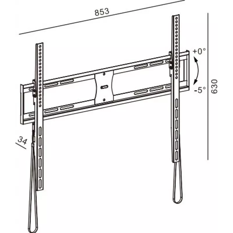 TV-Wandhalterung TB TB-851E für Fernseher bis 100 Zoll (max. 65 kg), VESA 800×600