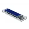 SSD-Gehäuse DeLOCK 42620 Externes Gehäuse für M.2 NVME PCIe SSD mit USB Typ-C-Buchse, transparent
