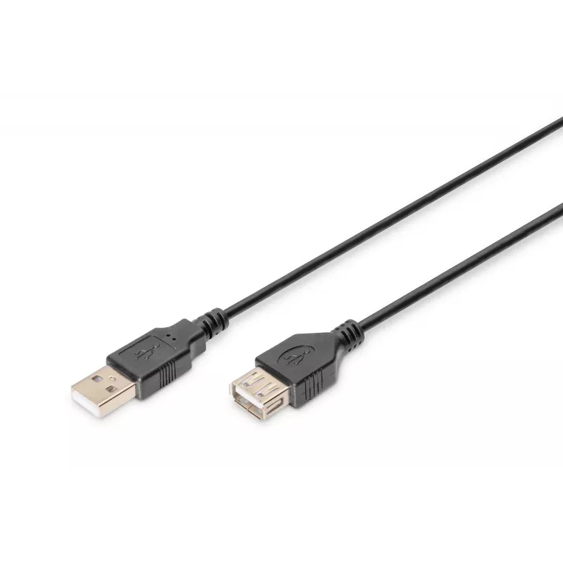 Digitus ASSMANN Basic - USB-Verlängerungskabel - USB Typ A, 4-polig (M) - USB Typ A, 4-polig (W) - 3 m (USB/USB 2.0) - Vergossen - Schwarz (AK-300200-030-S)