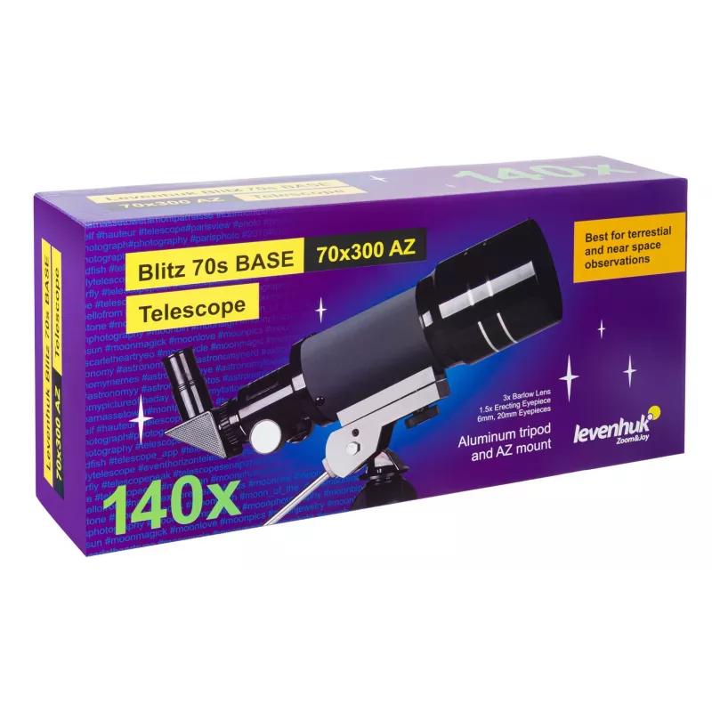 Levenhuk Blitz 70s Base Refraktor 140x Grau
