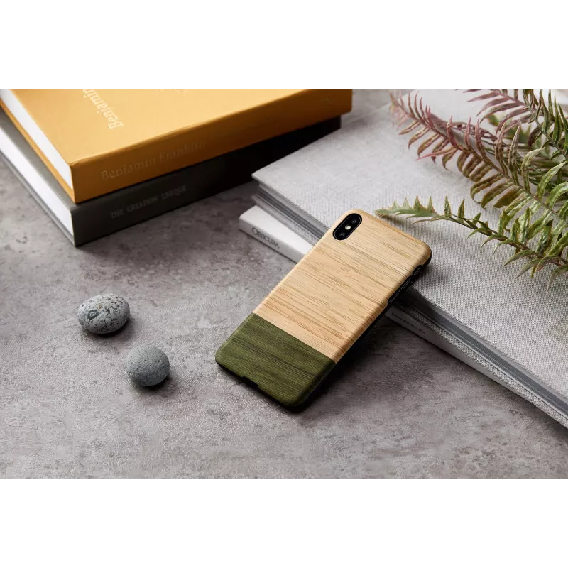Smartphone-Hülle man and wood für iPhone XS Max — Bambuswald-Holzrückseite, Schutzhülle