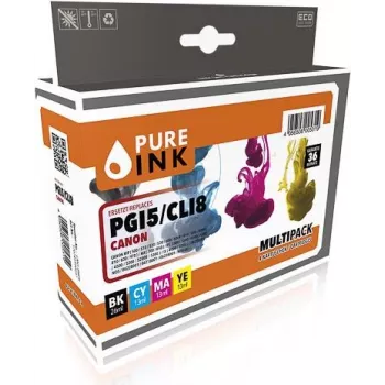 Pure Ink 170745990037 Druckerpatrone 4 Stück(e) Kompatibel Standardertrag Schwarz - Cyan - Magenta - Gelb (CAN5-8MP4)