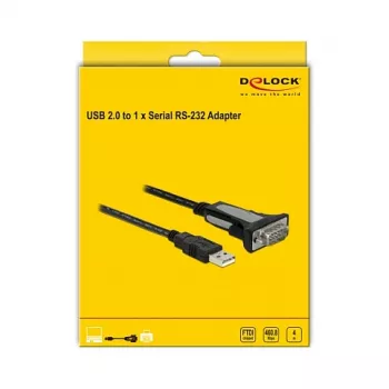 USB 2.0 Typ-A auf 1 x seriell RS-232 DB9 4 m DeLOCK 66323