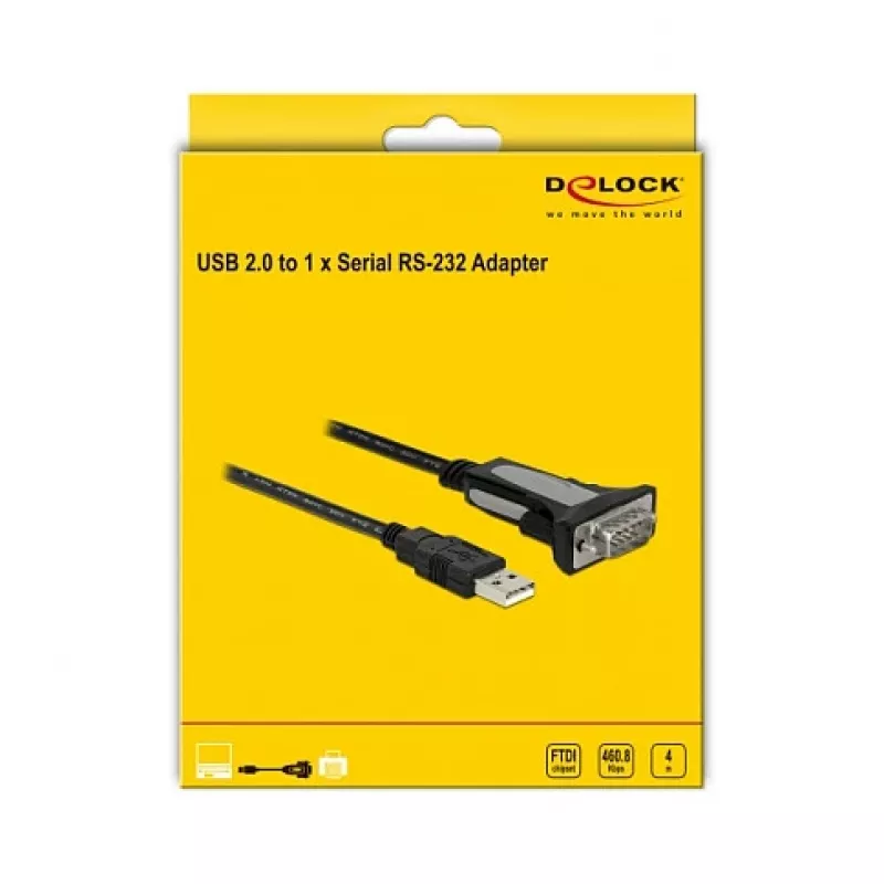 USB 2.0 Typ-A auf 1 x seriell RS-232 DB9 4 m DeLOCK 66323
