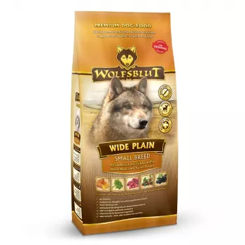 WOLFSBLUT Wide Plain Kleine Rassen Pferd mit Süßkartoffeln - Trockenfutter für Hunde - 2kg