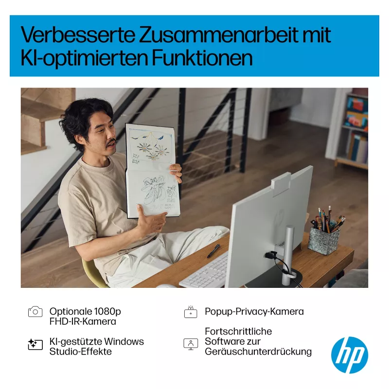 HP All-in-One PC (Komplettlösung) 27-ct2073ng AMD Ryzen AI 7-350 512GBSSD 16GB Weiß (27-ct2073ng)