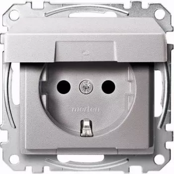 Merten MEG2310-0460 Steckdose CEE 7/3 Aluminium (MEG2310-0460)