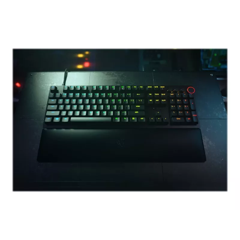 Kabelgebundene Gaming-Tastatur Razer Huntsman V2 — Klickige lila optische Schalter, RGB-LED