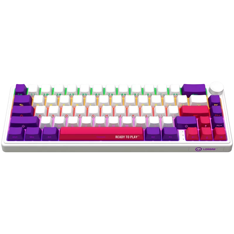 LORGAR KBP70MW, Kabellose 65% Mechanische Gaming-Tastatur Pro, Weiß, EN-Layout
