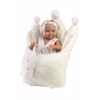 Vinyl Babypuppe 40 cm von Llorens mit realistischen Merkmalen und weichem Körper