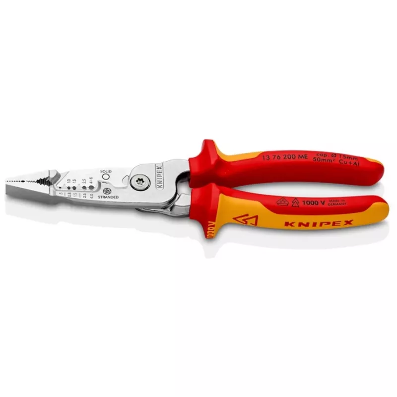 Kabelabisolierer Knipex 13 76 200 ME 6 mm Abisolierkapazität Rot Edelstahl Gelb