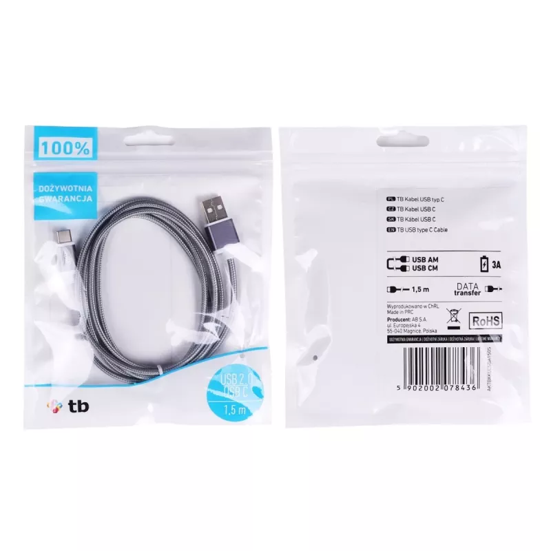 TB USB - USB-C-Kabel 1,5 Grau (AKTBXKUCSBA150S)