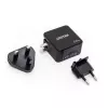 Unitek P1117B USB-C PD 65W Universelles Mobil-Ladegerät, 2x USB‑C PD + 1x USB‑A, Schwarz