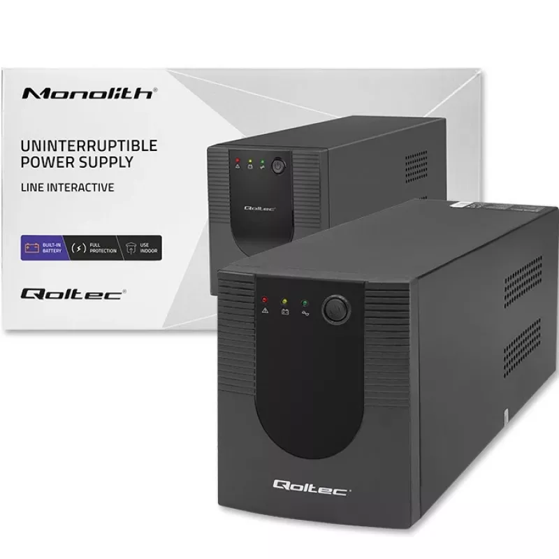 Unterbrechungsfreie Stromversorgung USV Qoltec 53775 1,2 kVA 720 W 4 AC-Steckdosen