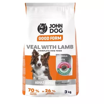 Trockenfutter für Hunde John Dog Good Form Adult Kalb mit Lamm, 3 kg