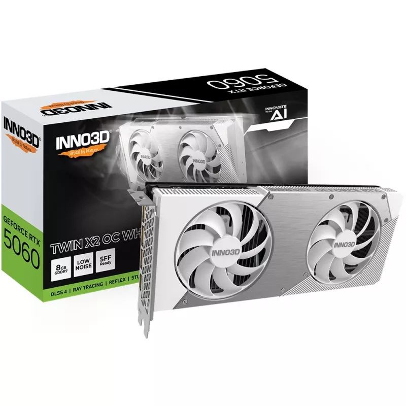 Grafikkarte Inno3D GeForce RTX 5060 Twin X2 OC — 8 GB GDDR7, 128-Bit, PCIe 5.0, 2280 MHz