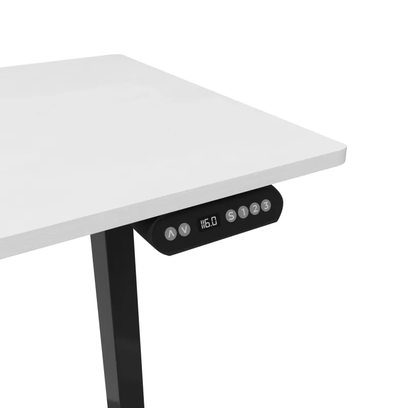 Gaming-Schreibtisch White Shark Axiom-W Set mit 2 Stück, elektrisch höhenverstellbarer Motor, Weiß