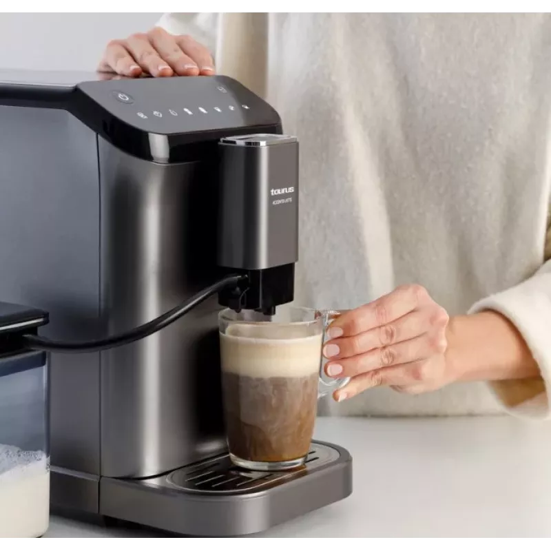 Espressomaschine Taurus Accento Latte vollautomatisch, integriertes Mahlwerk, 1,5 L Wassertank, Kaffeebohneneingabe