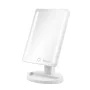 Freistehender Kosmetikspiegel Girmi BE04 – rechteckig mit 1-facher Vergrößerung, weiße LED, USB/4×AA, 180°-Drehung