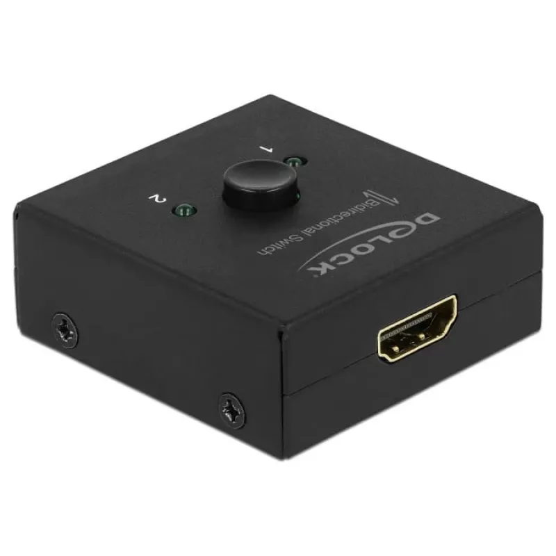 DeLock HDMI 2-1 bidirektional 4K 60 Hz kompakt - Retail Box - Video/Audio-Switch - 2 x HDMI - Desktop (64072)