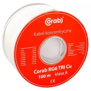 KOAXIALKABEL RG6 TRI Cu CORAB (100 m Spule) Klasse A