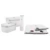 Vakuumierbox ZWILLING 36807-007-0, rechteckiger Kunststoff-Lebensmittelbehälter, 1,1 l & 2,3 l, luftdicht verschließbarer Deckel, abnehmbar, durchscheinend weiß