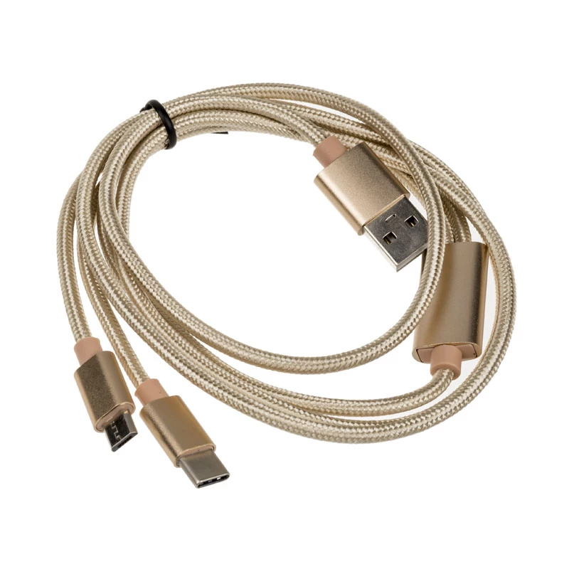 Akasa AK-CBUB42-12GL USB-Kabel 1,2 m USB 2.0 USB A USB C/Micro-USB B Gold (AK-CBUB42-12GL)