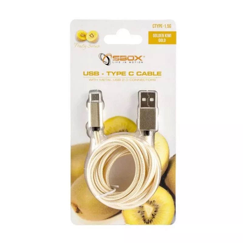 USB-Kabel SBOX USB-TYPEC-15G 1,5m USB A USB C Gold