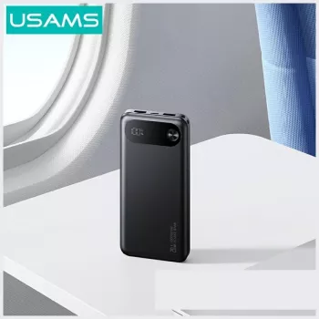 Powerbank usams PB80 PD20W 10000mAh — tragbarer Ladegerät, schwarz
