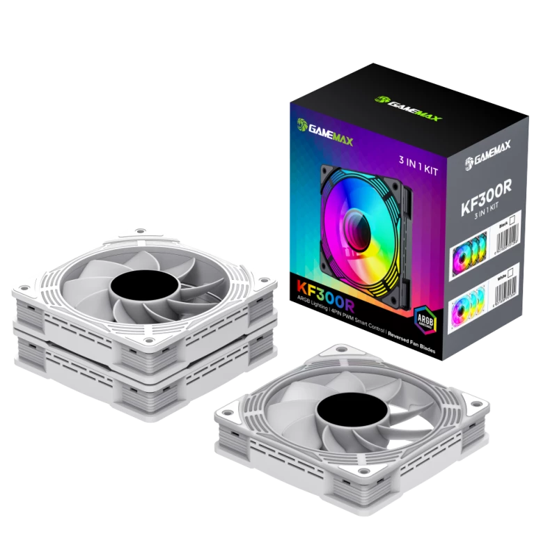 Gamemax | Gehäuselüfter | KF300R BK | Weiß