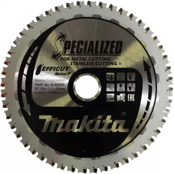 Makita Efficut - Kreissägeblatt - für Metall, Edelstahl, Stahl - 150 mm - 48 Zähne - für Makita DCS553RTJ