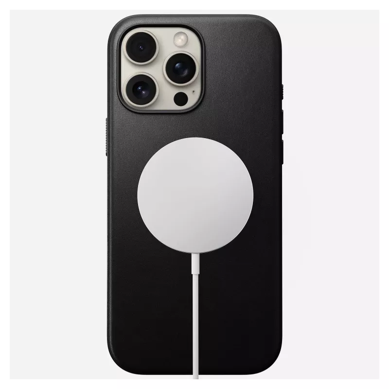 Handyhülle Nomad NM01693185 für Apple iPhone 16 Pro Max, Leder/TPU/PC, schwarz, passend für 17,5 cm (6,9 Zoll) Bildschirm
