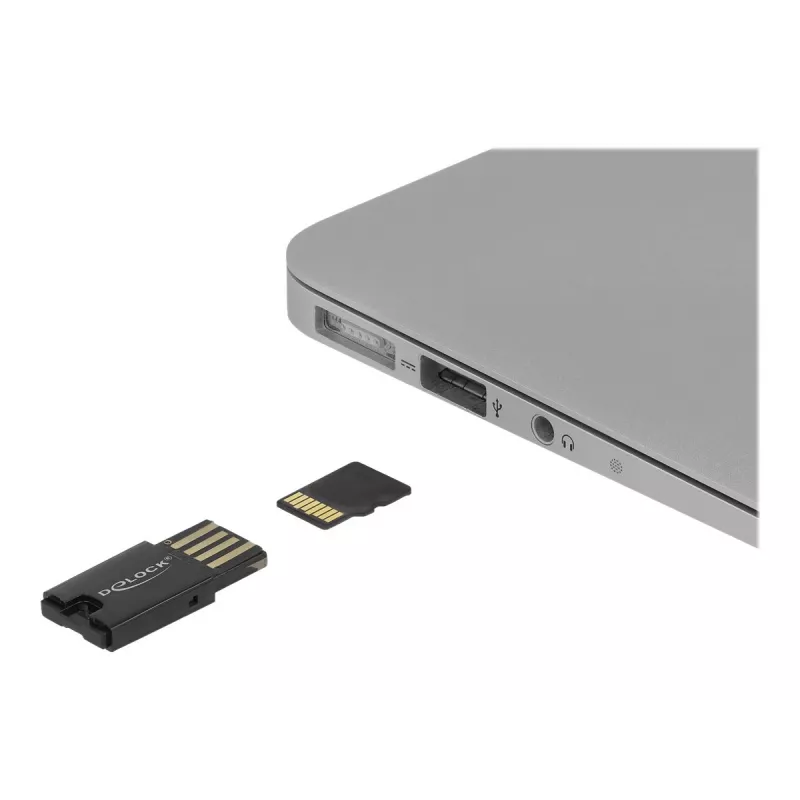 DeLOCK USB 2.0 Kartenleser Schwarz Micro SD MicroSDHC MicroSDXC 480 Mbit/s