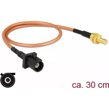 Koaxialkabel DeLOCK 89676 RG-316 0,3 m FAKRA A SMB Schwarz Braun Gold