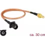 Koaxialkabel DeLOCK 89676 RG-316 0,3 m FAKRA A SMB Schwarz Braun Gold