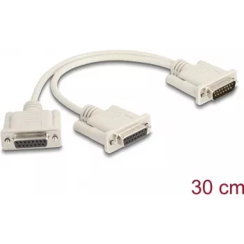 DeLOCK 65833 Serielles Kabel Beige 0,3 m DB-15 2 x DB-15