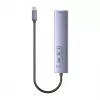USB-C-Hub Unitek H1124AGY01 mit 100W PD, HDMI 2.0, 2x USB‑A, 2x USB‑C, SD/microSD-Kartenleser — Aluminium
