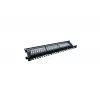 Patch Panel 19 inch 24 Ports, CAT6, S/FTP, 1U, Kabelmanagement, Schwarz (komplett)